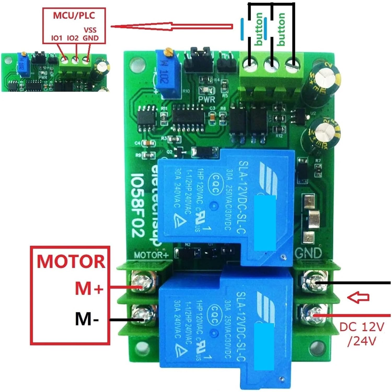 10A 20A 30A DC 12V 24V Brushed Motor(12V 10A with Shell)