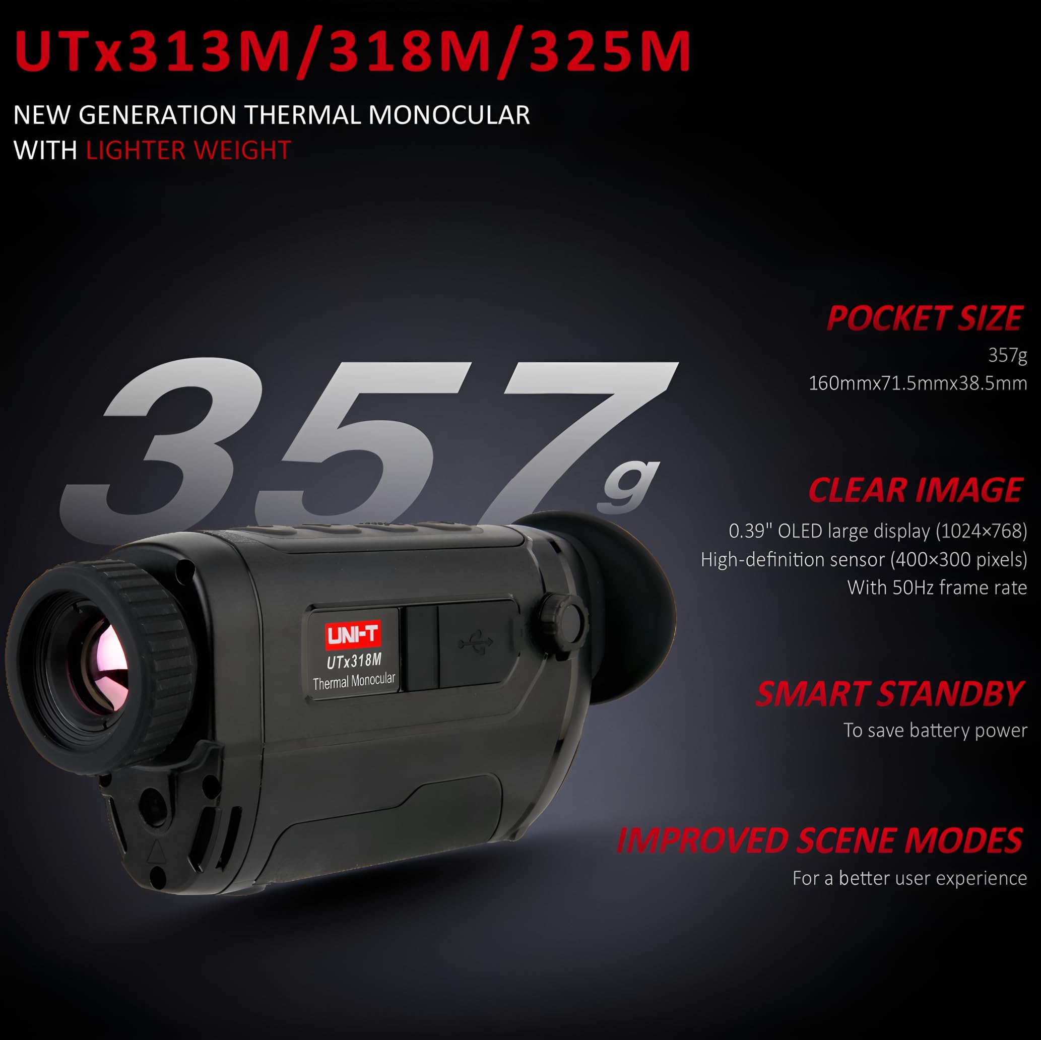 Uni-trend UNI-T UTx325M Thermal Monocular Telescope 400×300 Pixels