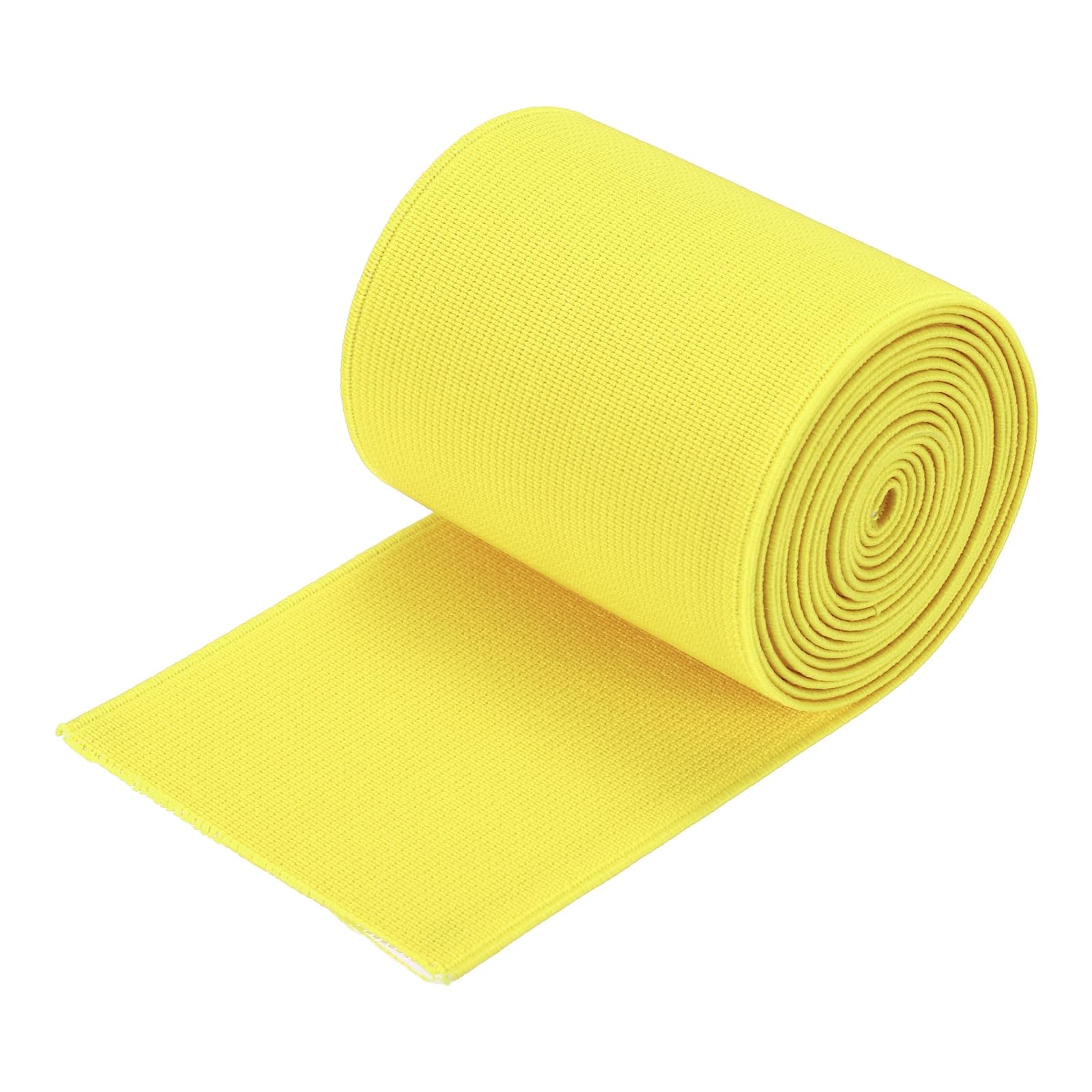 sourcing map Twill Wide Elastic Band Double-Side (70mm) 2.8 Inch Flat 2 Yard Woven Elastic Band Knit Elastic Spool Heavy Stretch Strap Light Yellow for Sewing, Waistband — image 1