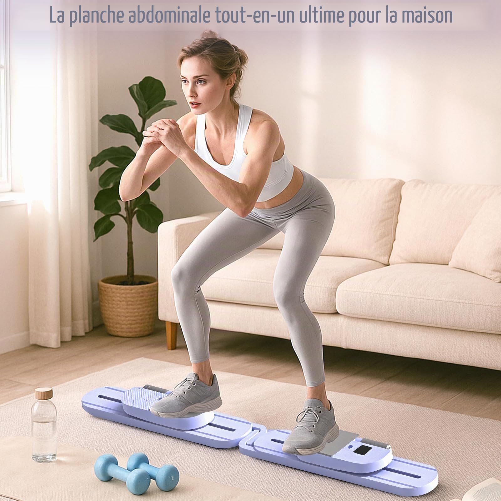 Planche de Pilates Reformer avec bandes de résistance – Machine de Pilates portable, entraînement complet du corps pour la maison, renforcement des fessiers et des jambes