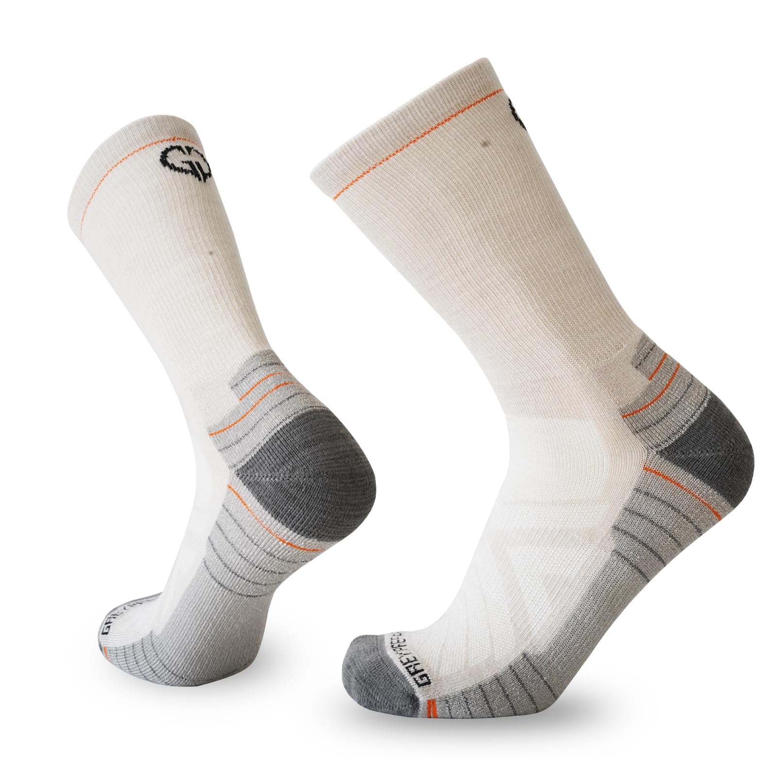 gyprprer Merino wool hiking outdoor sports socks Warm winter socks For Men & Women 3 Pairs natural m