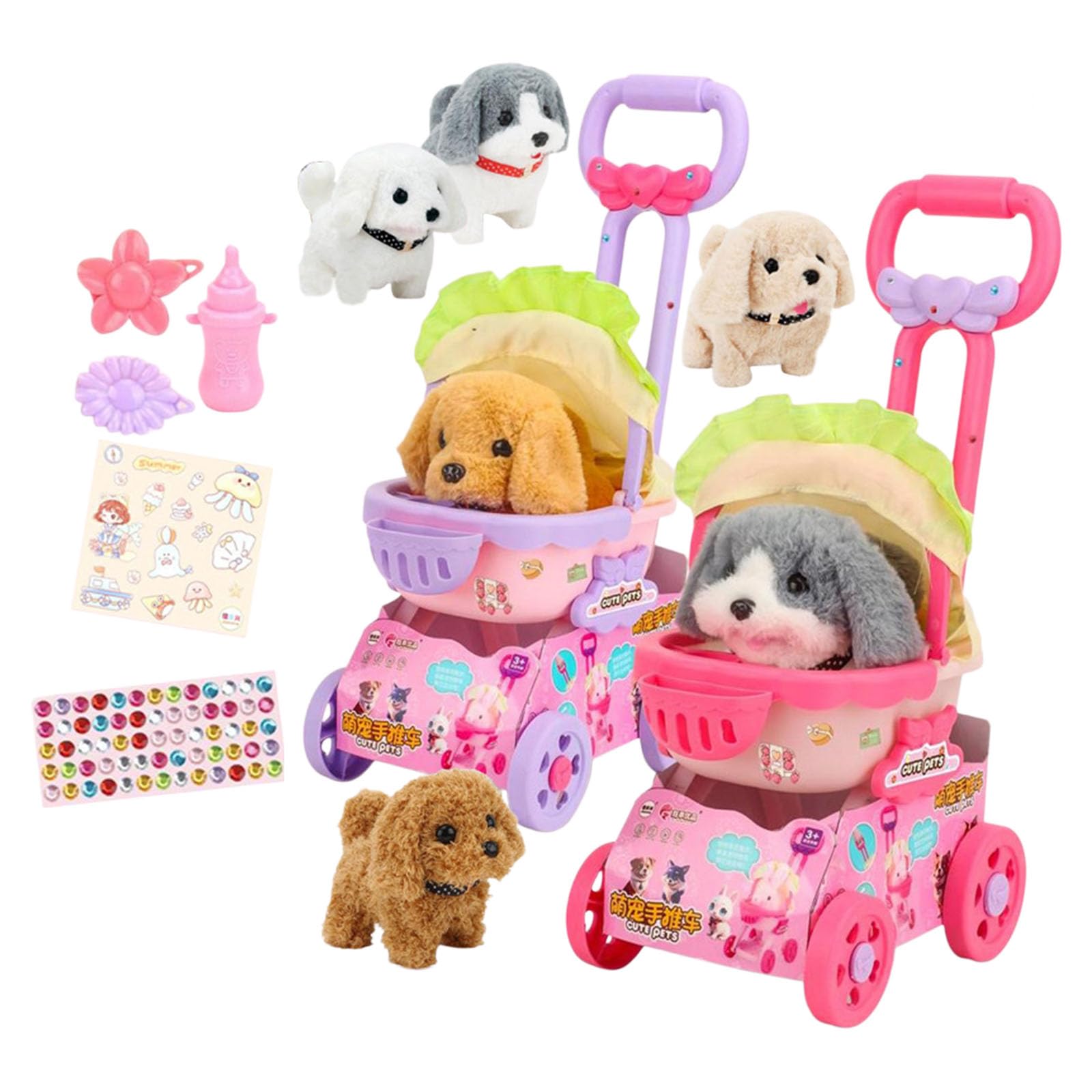Automatisch wackelndes Plüsch Hundespielzeug mit realistischem Design, unterhaltsame Komfortpuppe für Baby Krabbellern Rollenspiel, Kinder Rollenspiel Spielzeug für den Innenbereich