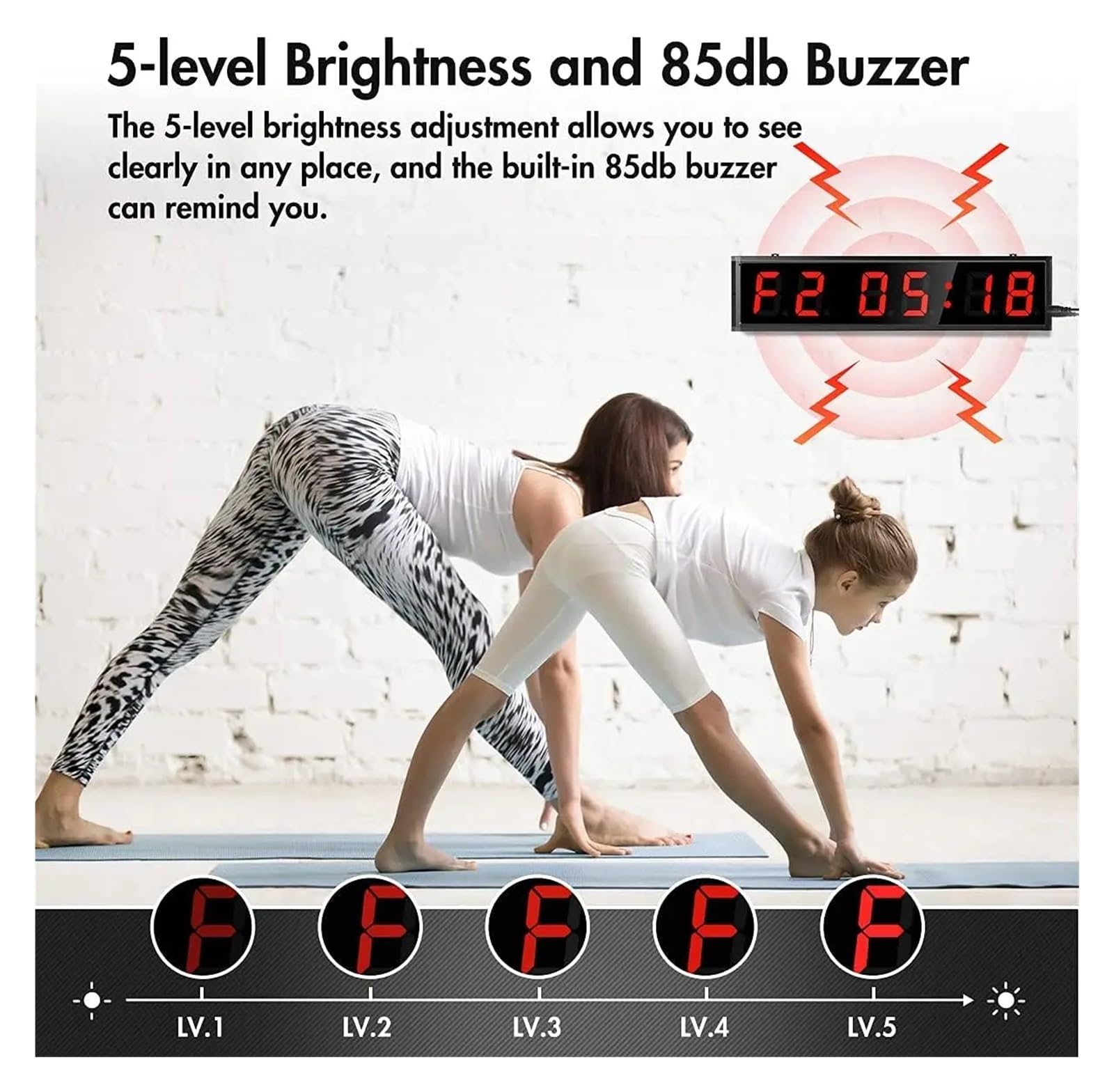 Gym Timer Countdown/Up Wall Clock Stopwatch Fitness Timer