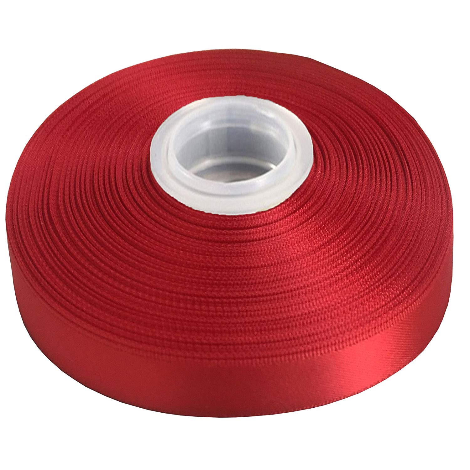 DUOQU 7/8 inch Wide Double Face Satin Ribbon 50 Yards Roll Multiple Colors Red
