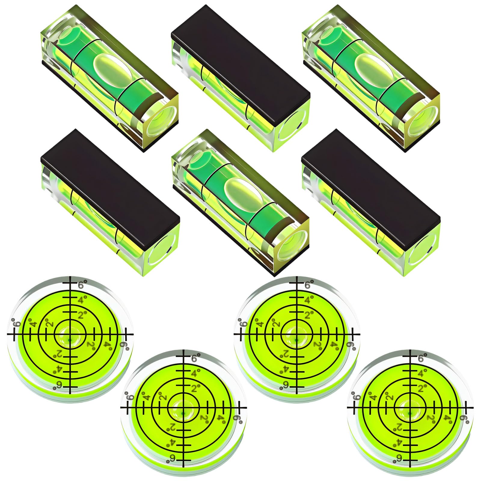 Tsophreniq 10Pcs Small Bubble Levels Tool With Base Ideal For Cameras Tripod Frame Drill And Measurement Devices Tiny Bubble Levels