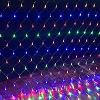 Vista 5 de Funpeny Luces de red de Navidad, 12 x 5 pies, 360 luces LED transparentes de malla de alambre con 8 modos, impermeables, conectables, decoraciones