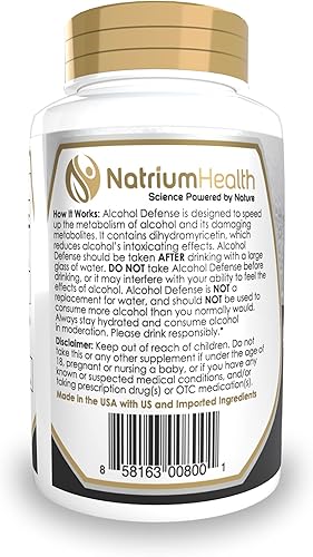 Miniatura 3 de Cápsulas Alcohol Defense  60 unidades  Promueve el metabolismo saludable del alcohol  Contiene dihidromiricetina, extracto de jengibre
