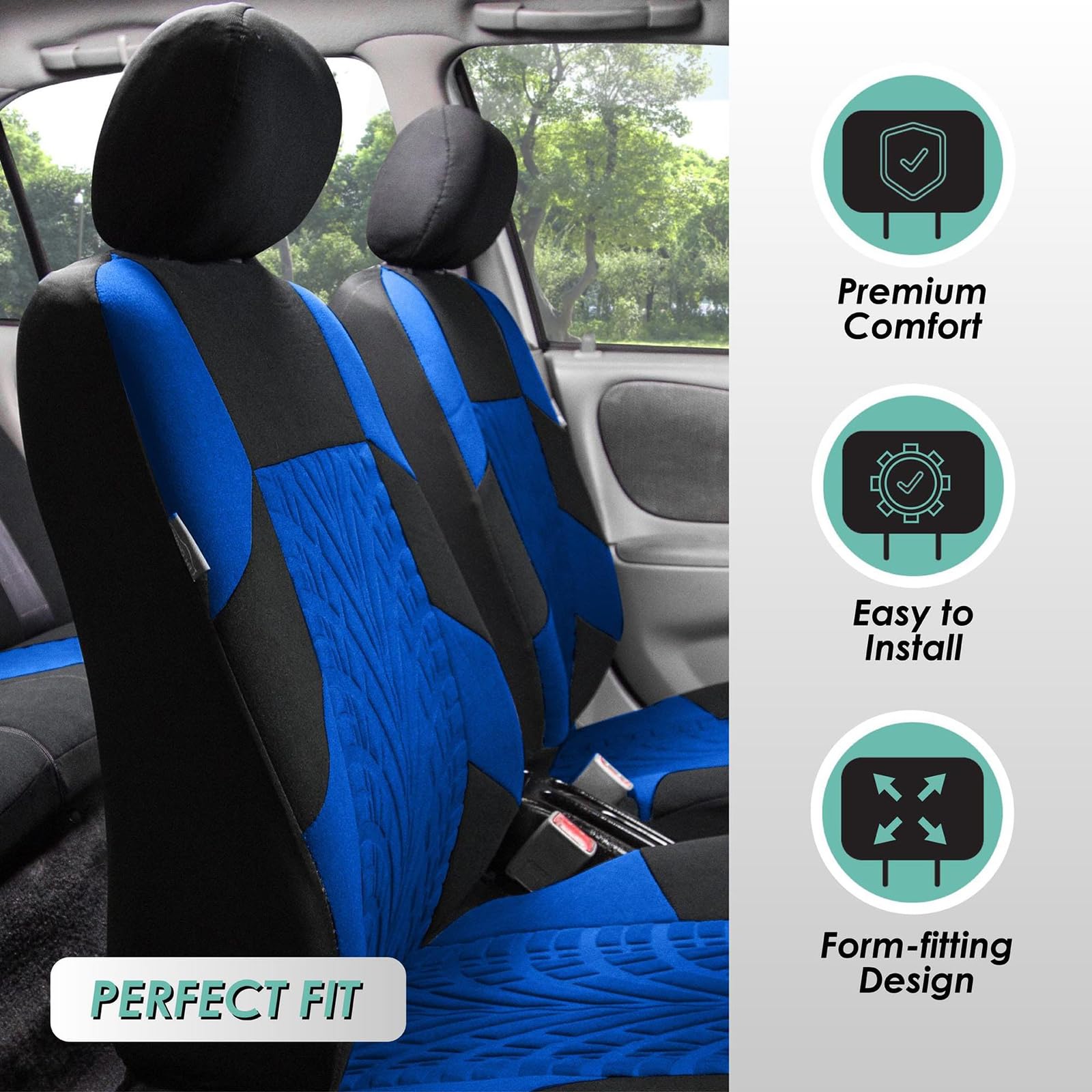 Housses de Sièges de Voiture pour Dacia Sandero Stepway 2015-2019 2020 2021 2022 2023 2024, Ensemble de Housses Siège, Jeu Complet Avant et Arrière, Accessoires Intérieur,B