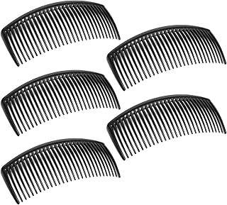 5 Packs French Twist Combs – Plastic Side Hair Combs with 29 Teeth for Fine Hair, Black Hair Clip Accessory for Women