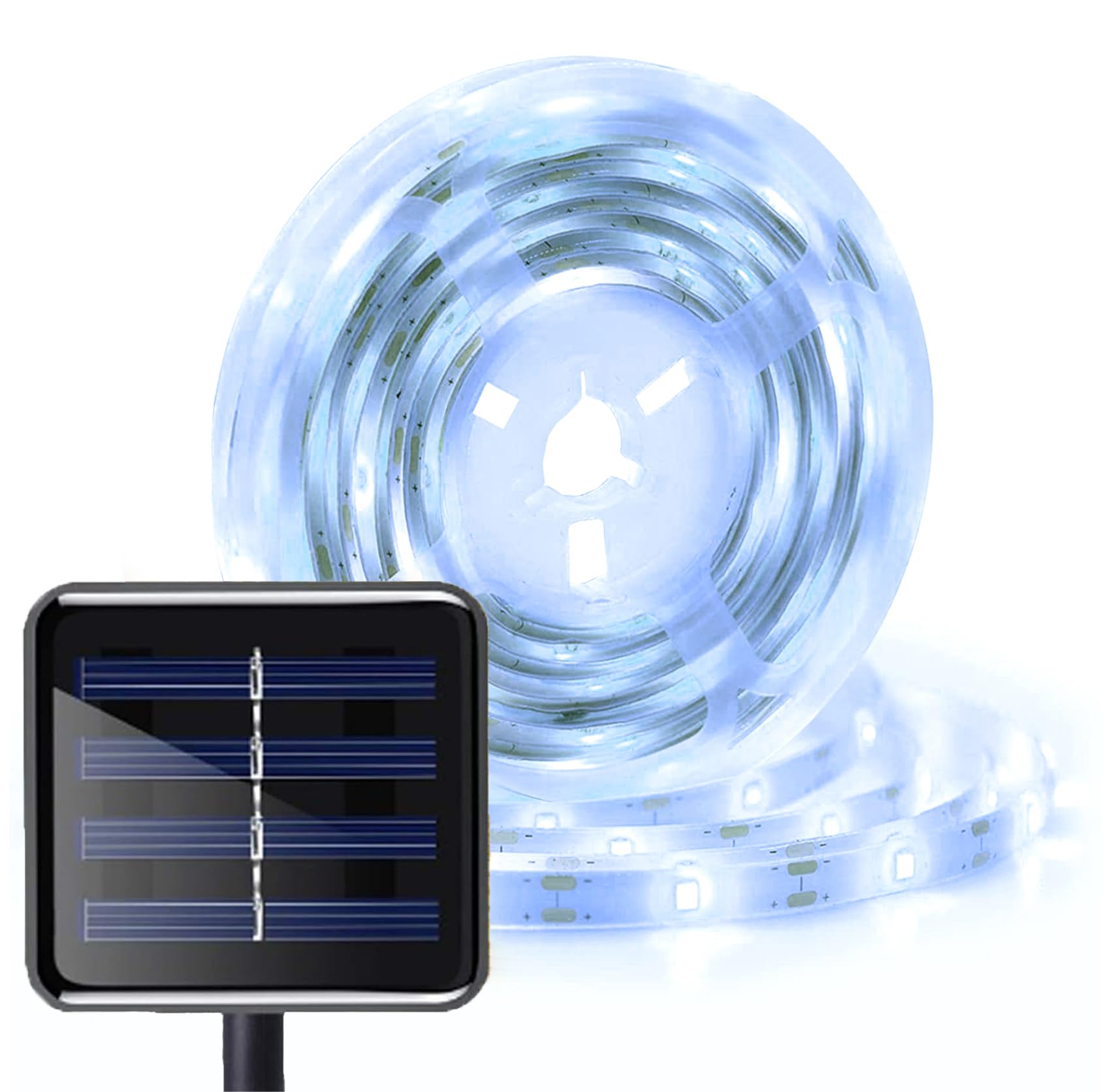 KISUFU 12V Neon Ruban Led Avec Contrôleur De Panneau Solaire, SMD 2835 120 Leds/m Bande Lumineux Néon, Énergie Solaire Flexible IP67 Etanche Silicone