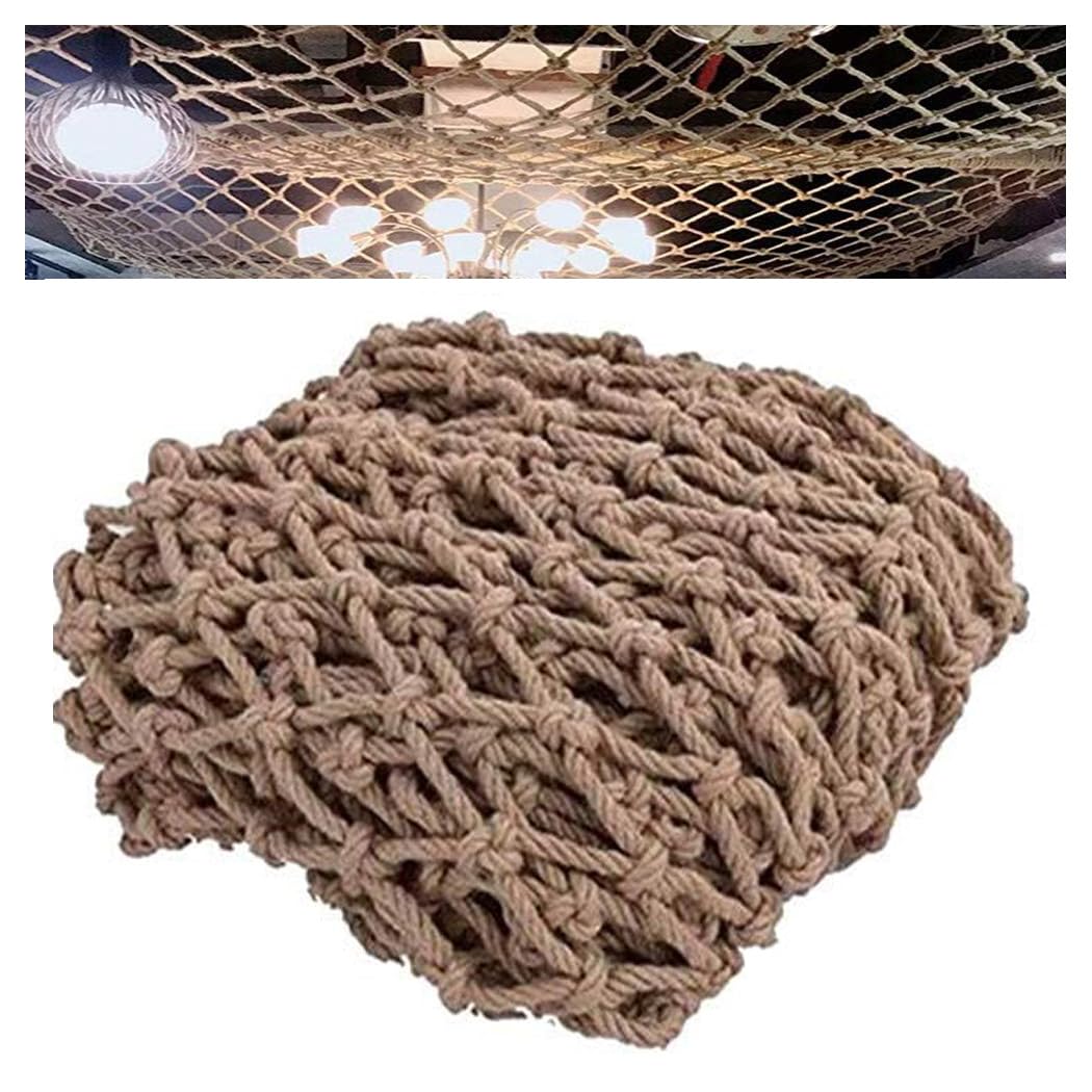 12 mm Hanfseil Sicherheitsnetz für den Innen- und Außenbereich – umweltfreundlicher Fallschutz für Leitern, 1 x 4 m, Dimeoni Safety Solution
