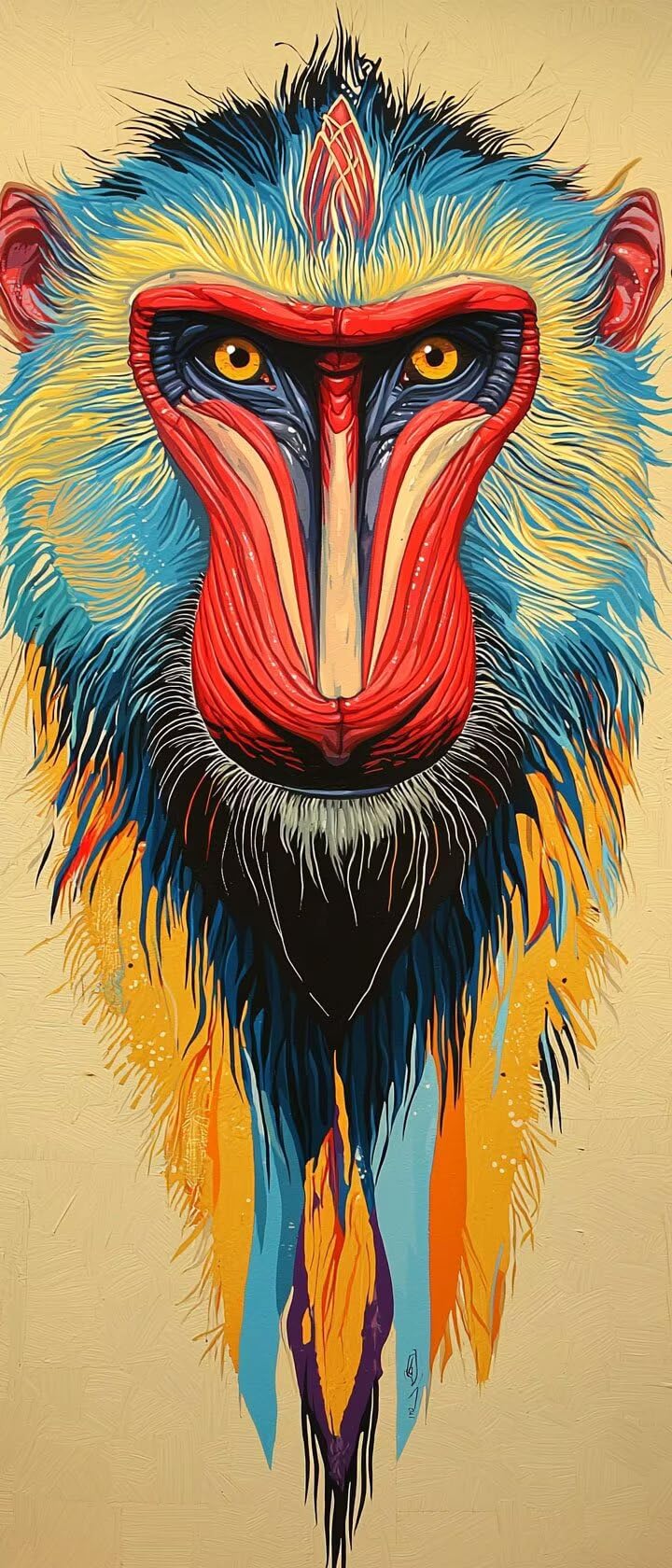 Dipingere Animali z liczbą Adulti, Misura XXL 80 x 240 cm, Scimmia Paint by Numbers Kit Principianti z 3 Penne, Zestaw Fai Da Te, Hobby Creativi Adulti Prezent Donna Decorazioni, (Senza Cornice) P0M