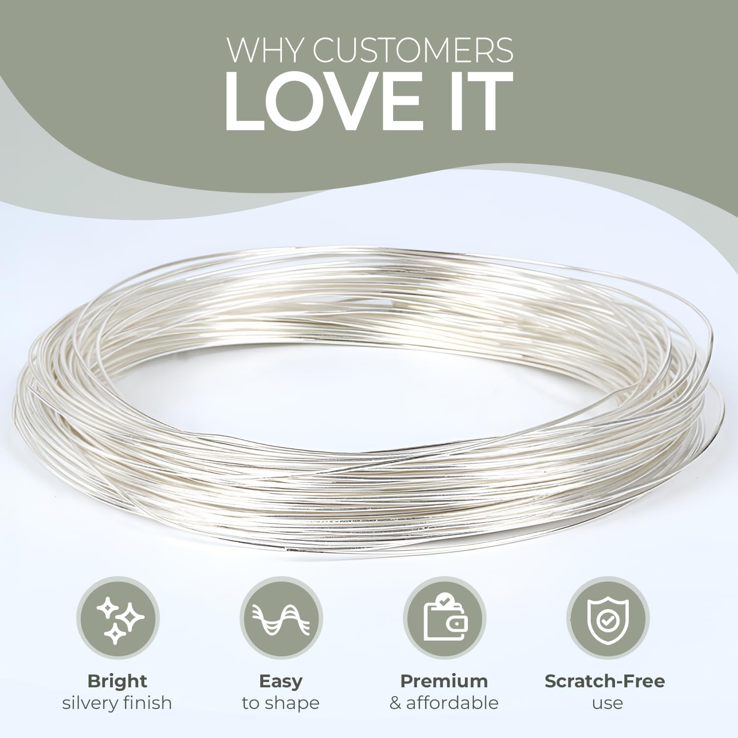 Filo di rame placcato argento filo di rame 0,4 mm x 10 m perline che fanno arte artigianato fai da te abbellimento decorazione fioristia modellazione scultura forniture