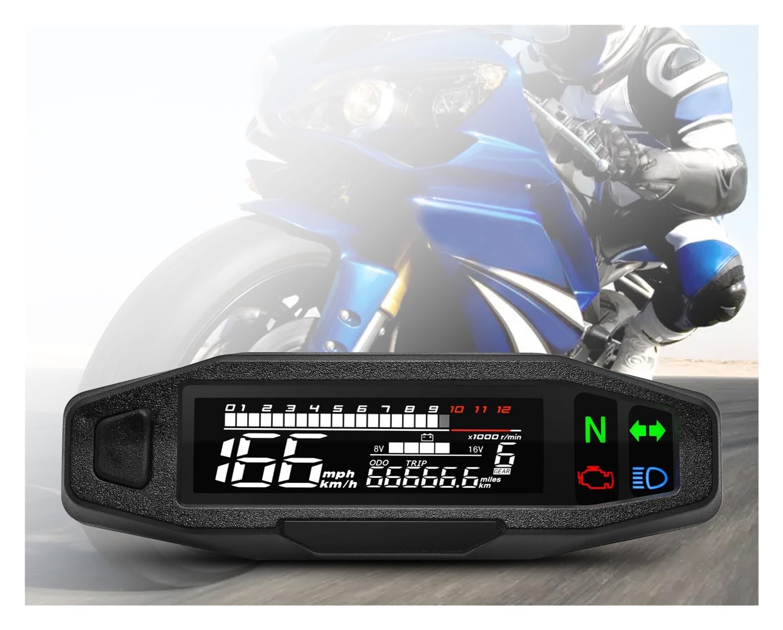 Contagiri contachilometri Accessori Moto Tachimetro Universale LED Cruscotto Digitale Km/h MPH Contachilometri Sensore Contachilometri Con Staffa Y/Z/W