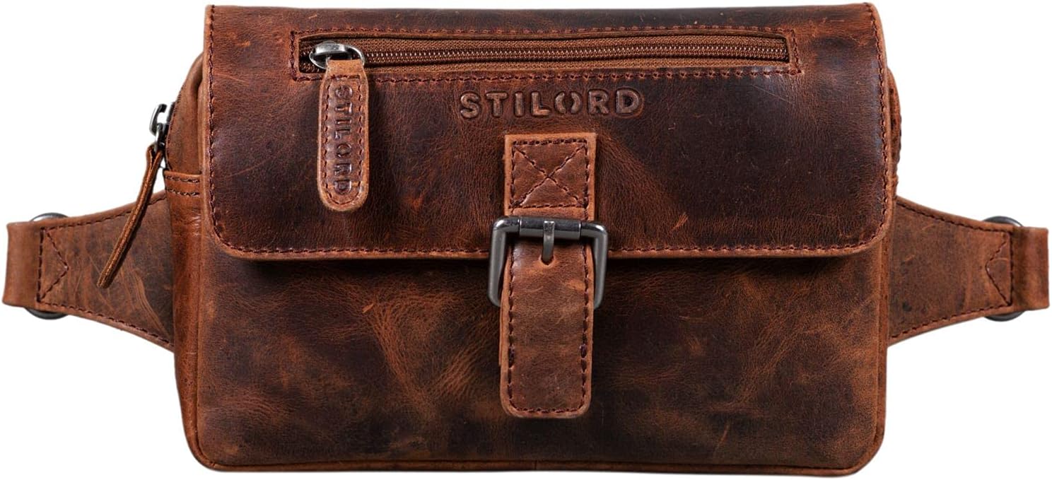 STILORD "Ian" Vintage Belt Bag Leather Men Women Waist Bag Bumbag for Festival Travel Party Concert Pouch Bag Fanny Pack in Genuine Leather Colour:Zamora - Image 4