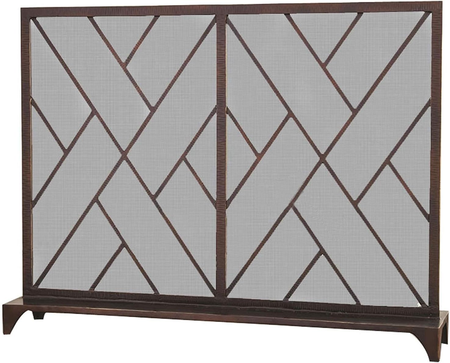 Fire Guard Screen Fireplace Screen Rustic Worn Finish Mesh Fireplace Screen Fire Place Doors Wrought Iron Fire Place Gate Screens Indoor Flat Guard Home Decor,39.4"×30.7"×7.9" The New