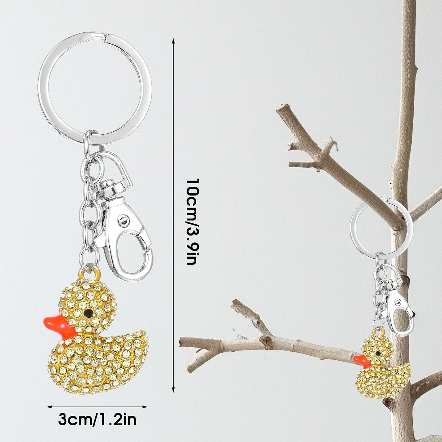 Ymapinc Cute Duck Keychain, Crystal Yellow Bling Keychains for Women, Crystal Duck Keychain Accessories Cute Girl Key Chain Jewelry Gift for Girls and Women image 2