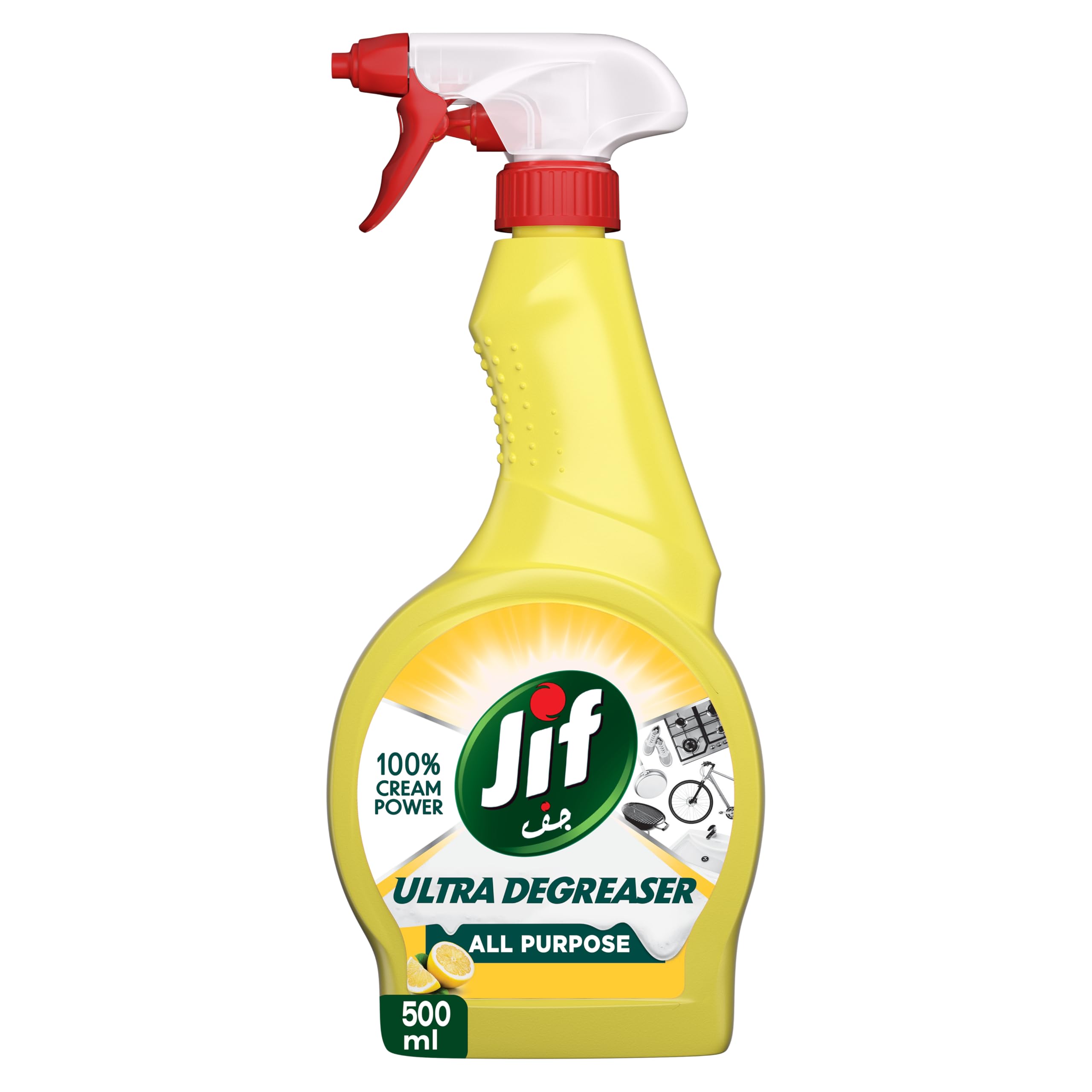 Jif All Purpose, Ultra Degreaser Spray, Lemon, 100% cream power, 500ml