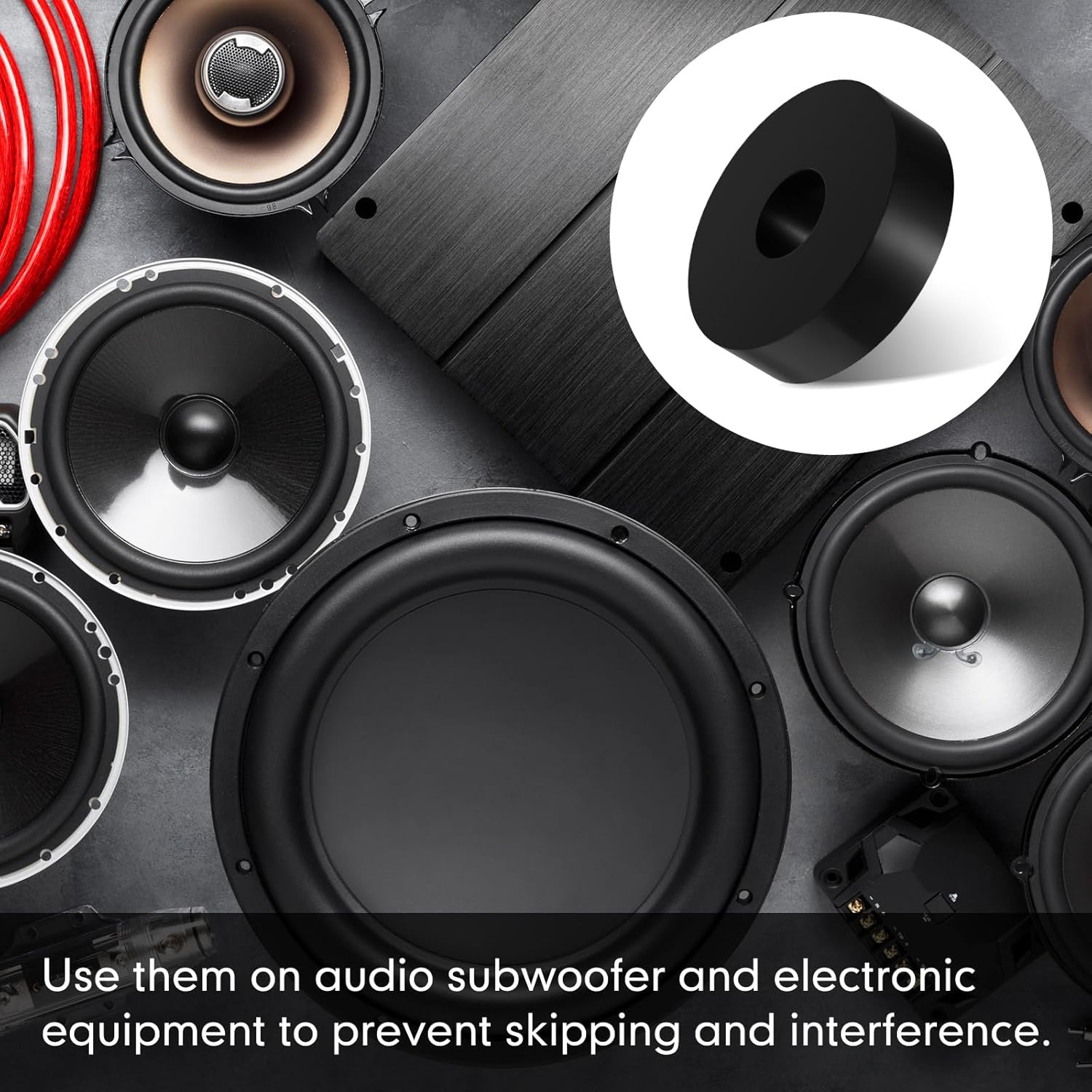 Treela 128 Pcs Rubber Isolation Pads Thick Rubber Washers 1.5 Inch OD 0.5 Inch ID 0.4'' Thick Mechanical Vibration Damping Pads Anti Vibration Isolation Isolator Washer