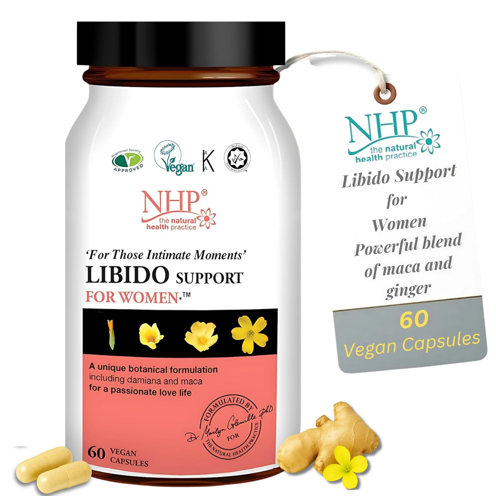 NHP Advanced Libido Support - Vegan Herbal Supplement for Women's Sexual Wellness, Vitality, and Enhanced Intimacy 60 Vegan Capsules