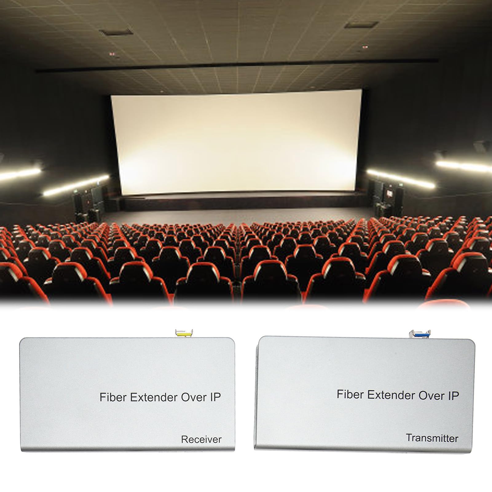 Extensor HDMI, Extensor HDMI sobre Cable de Fibra óptica 12.4 Millas 20 Km, Adaptador de Extensión HDMI 1080P para Jugadores Consolas de Juegos PC a Monitores Pantallas TV (Enchufe de la UE)