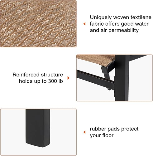 Miniatura 8 de Anmutig Sillas de comedor de textileno para patio al aire libre, apilables, ahorran espacio, sillas de jardín para todo tipo de clima, sillas de