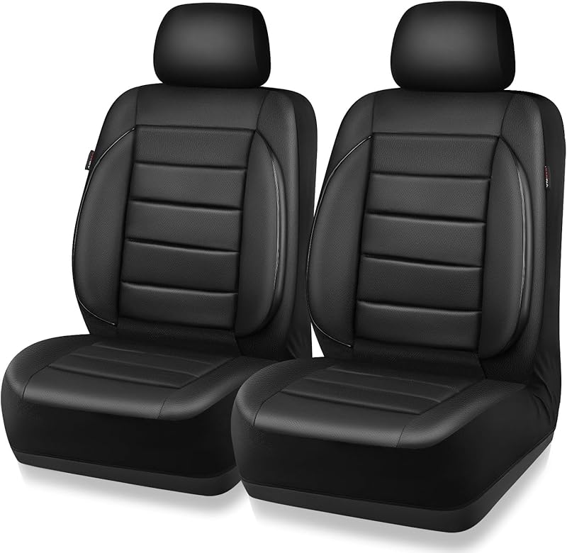 CAR PASS 3D Faux Leather Front Seat Covers