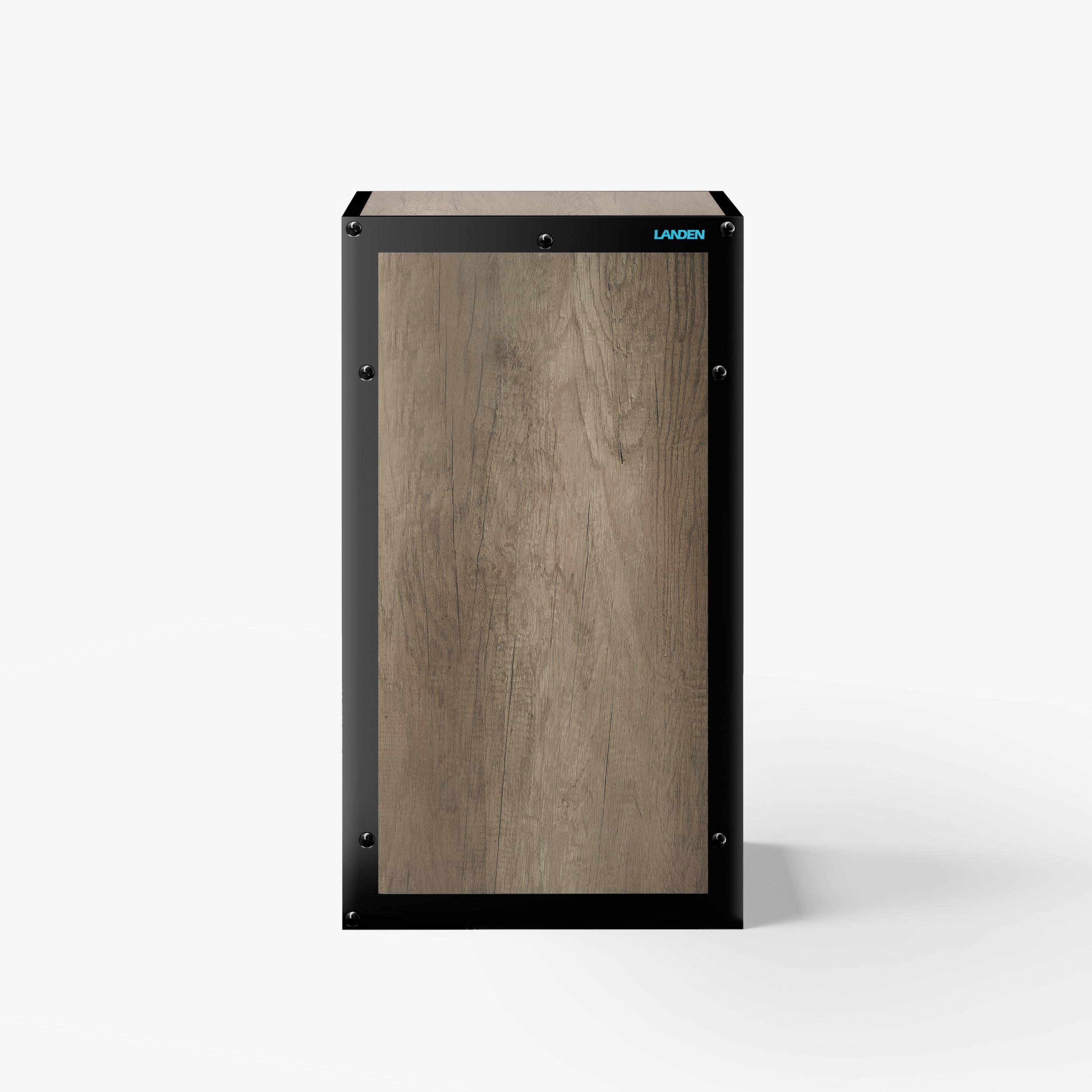 LANDEN Metall-Aquariumständer für 20 Gallonen Aquarium, Beige Eiche | 45 x 45 x 80 cm; 3-stöckiger Metallrahmen, Holzregale