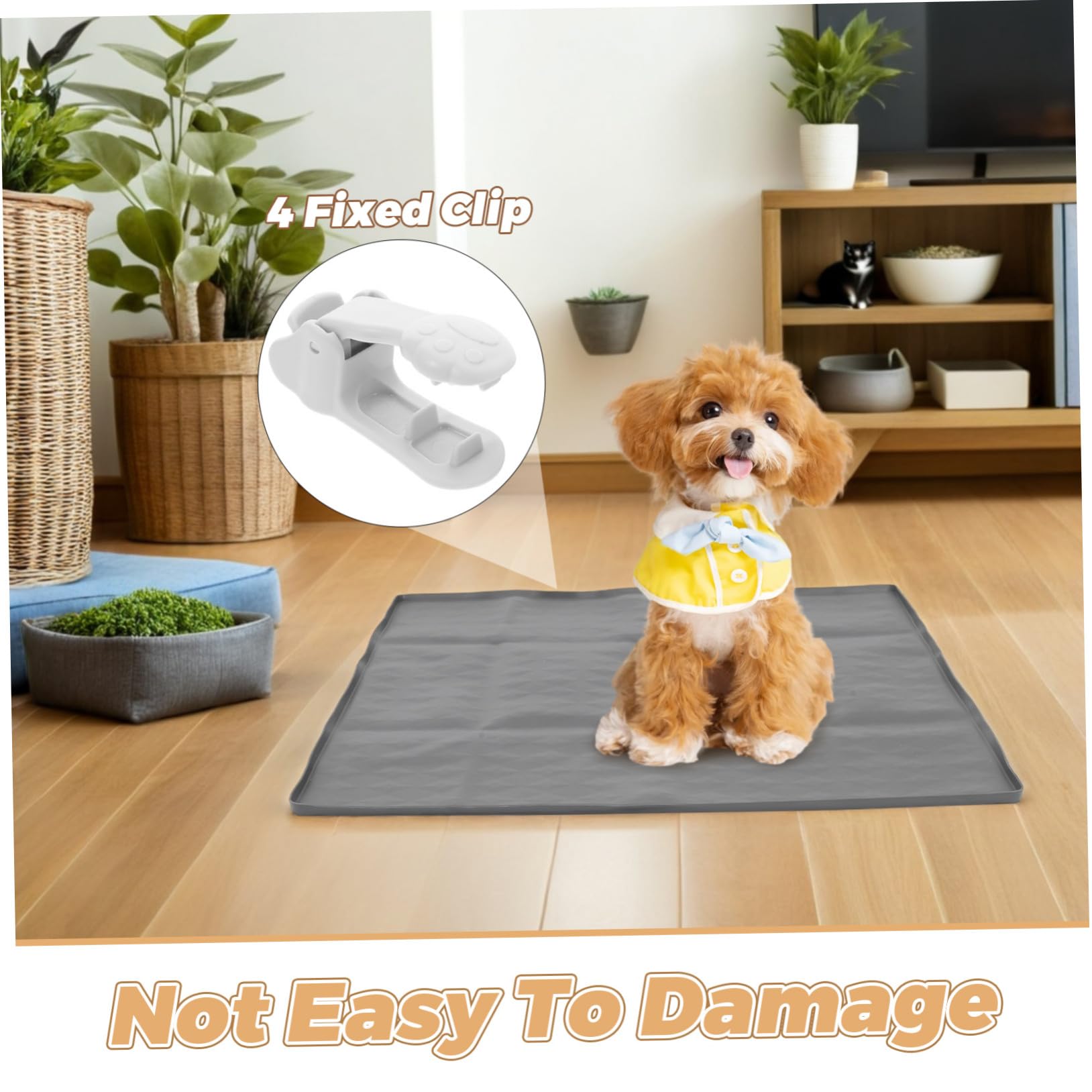 Kisangel Support pour Tapis de Propreté Chien Antidéversement en Silicone Réutilisable 60 X 50 Cm Plateau avec Rebord Haut pour Apprentissage Propreté Chiots Intérieur