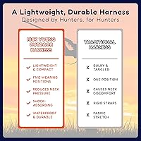 Vista 4 de Rick Young Outdoors Arnés binocular de alta calidad, correa ajustable para el pecho para caza, observación de aves y senderismo, cómodo sistema