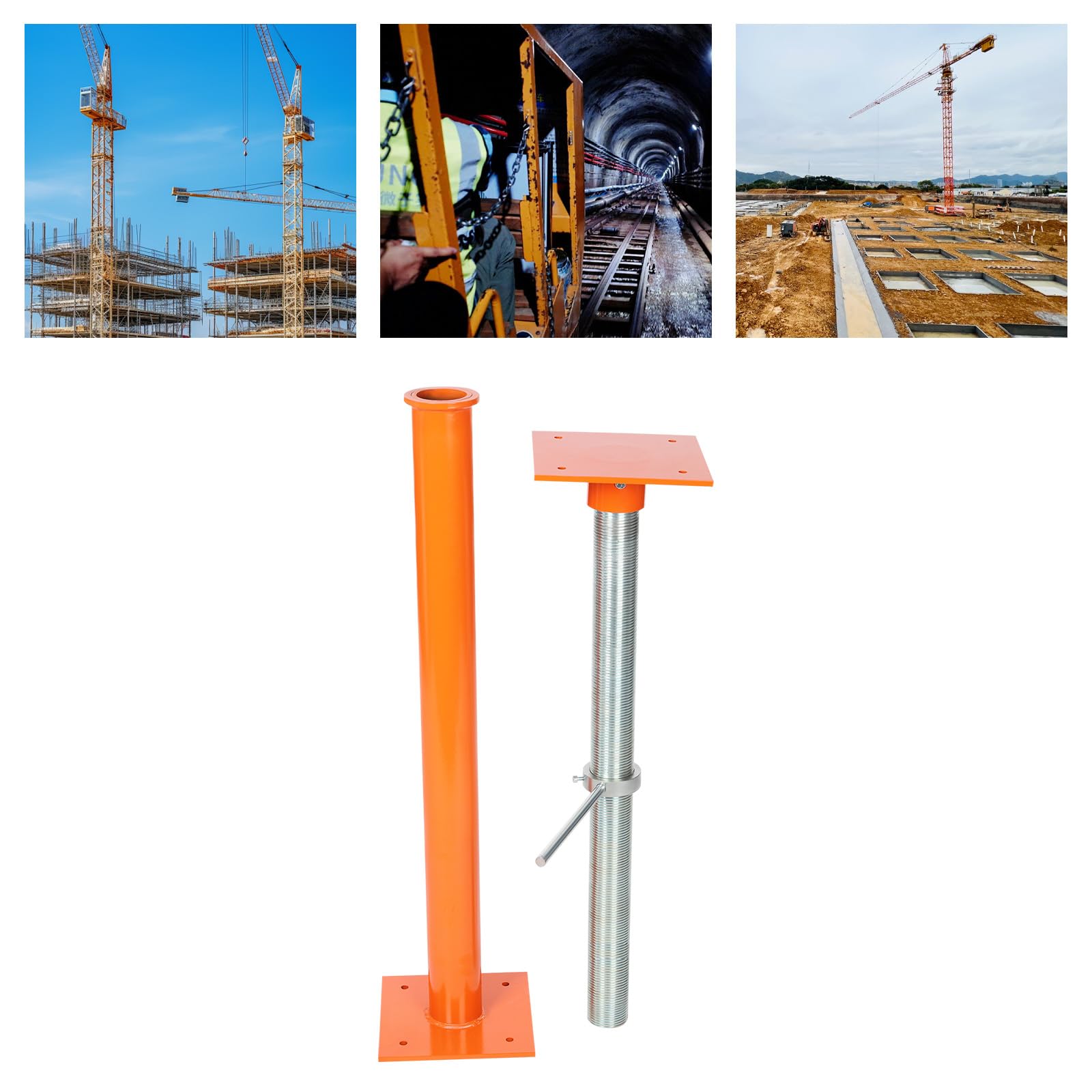 Adjustable Jacking Post, Heavy Duty Jack Column, 37-61 Inch Adjustable Height, 12000 lbs Load Capacity, Carbon Steel Construction