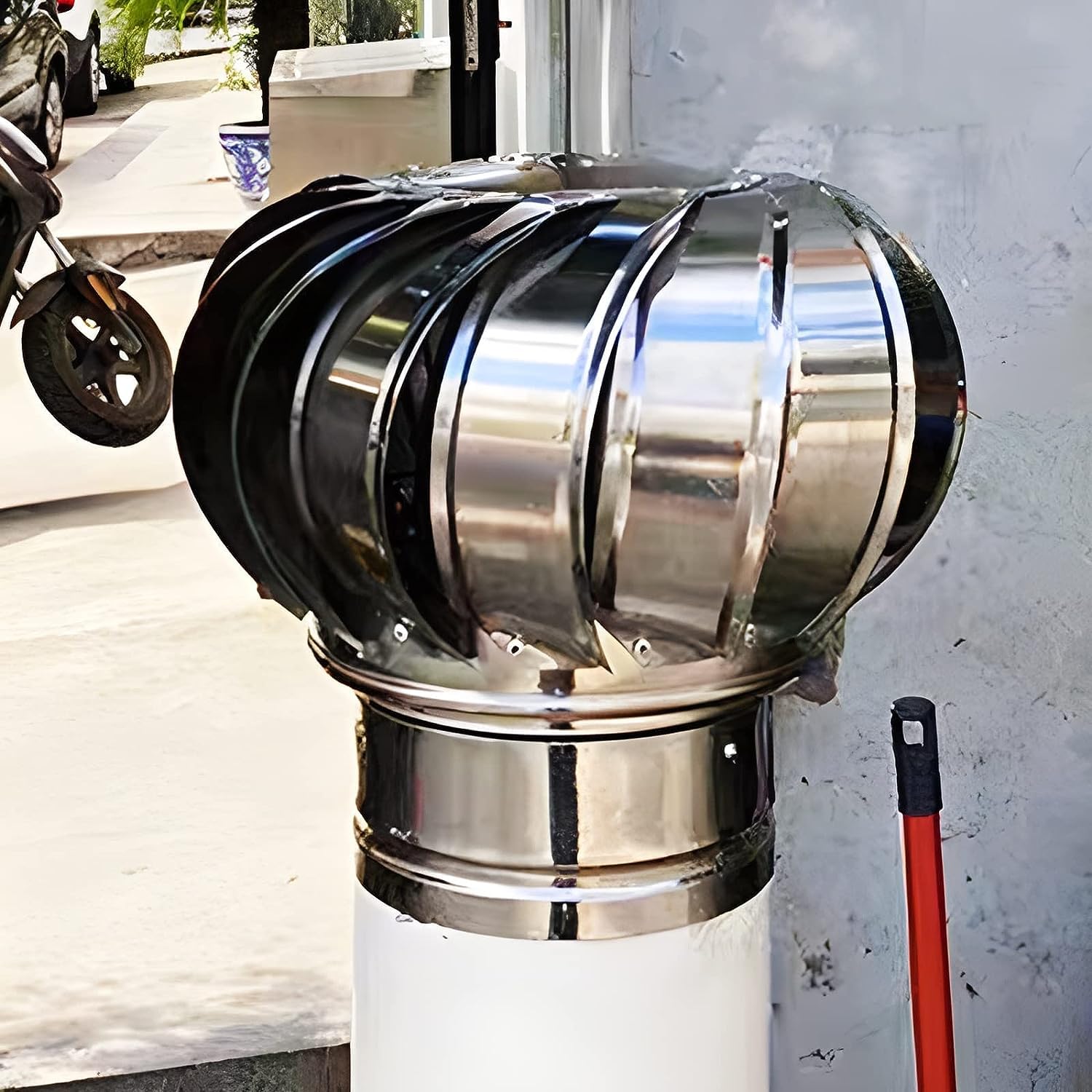 Capot de cheminée rotatif sans électricité avec turbine étanche