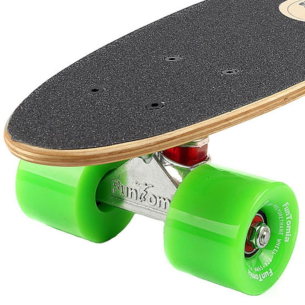 FunTomia Mini Board monopatín Skateboard 57cm - 7 Capas de Arce Canadiense - con o sin LED Ruedas - Rodamiento Mach1