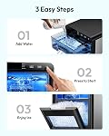 EUHOMY Nugget Countertop de la fabrique de glace, 44Lbs/24H Machine à glaçons soniques, fabrique de glaces à granulés auto-nettoyantes avec scoop et billet de glace, fabricant de glace à galets de comptoir pour la maison/cuisine/bureau