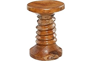 Deco 79 Rustic Teak Wood Tree Stump Table
