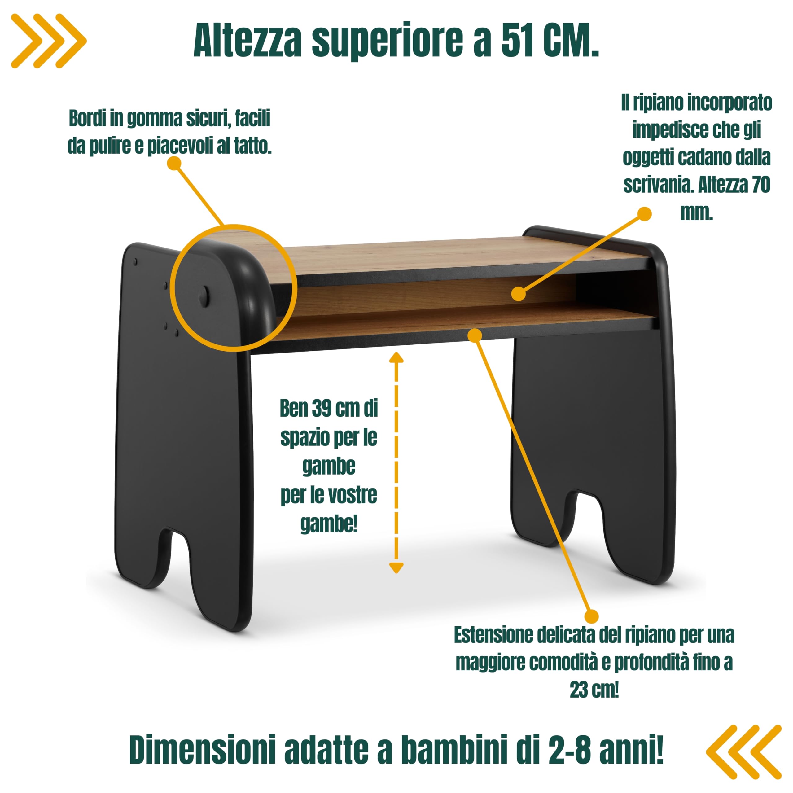 defiPad® Tavolino Bambini con 2 Sedie | Elegante Tavolo Contenitore con Comoda Sedia | Tavolino e Sedie per Bambini | Mobili per Cameretta e Stanza dei Giochi