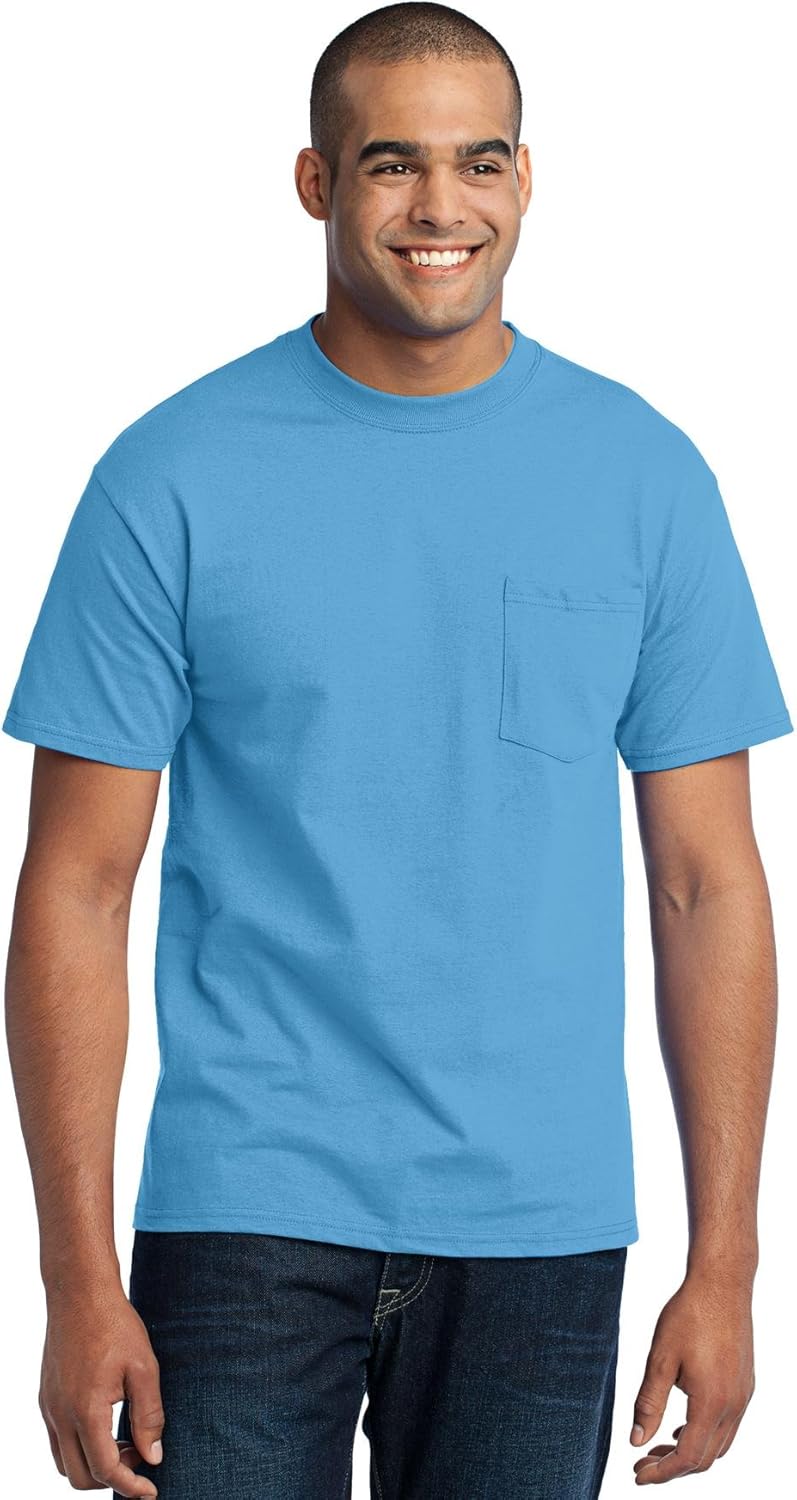 Port & Company Men's Tall 50/50 Cotton/Poly T Shirt with Pocket