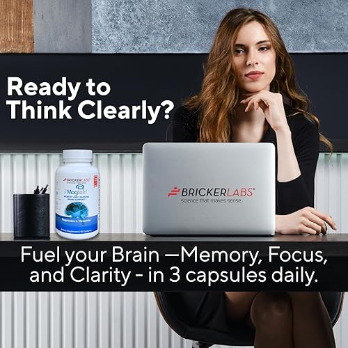 Miniatura 9 de Bricker Labs Magtein® Suplemento de L-treonato de magnesio – Salud cerebral, memoria, enfoque, aprendizaje y apoyo de la función cognitiva – 90