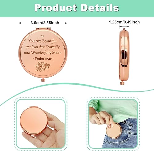 Miniatura 4 de Regalos cristianos inspiradores, versículos, regalos religiosos para niñas, hermanas y amigas, regalos de aliento para bautismo, espejo de