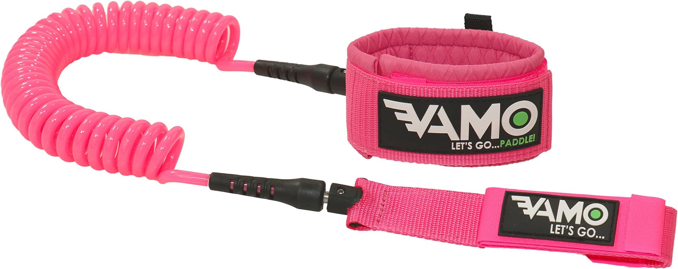 VAMO PINK 9' SUP COILED LEASH FOR PADDLEBOARDING