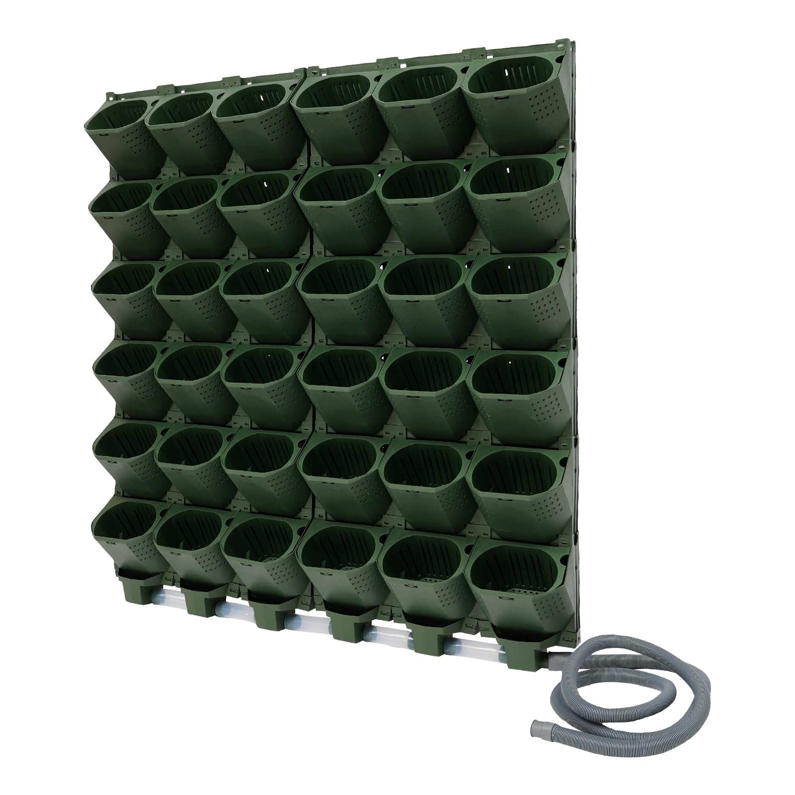 Macetero vertical colgante de pared con sistema de riego automático, 36 bolsillos, pared vertical para jardín, terraza (verde)