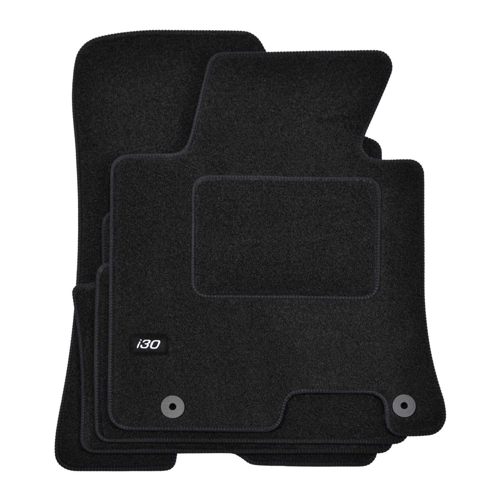 J&J AUTOMOTIVE Tappeti Auto In Velluto Su Misura Per Hyundai I30 (2012-2017), Set 4 Pezzi Neri, Antiscivolo, Spessore 3-5 Mm - 3