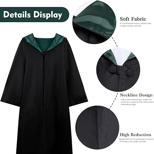 Miniatura 6 de NEPHEW Batas mágicas, batas de mago, batas de mago, capa mágica estilo de escuela mágica, disfraz de capa de mago, capa mágica con capucha, disfraz