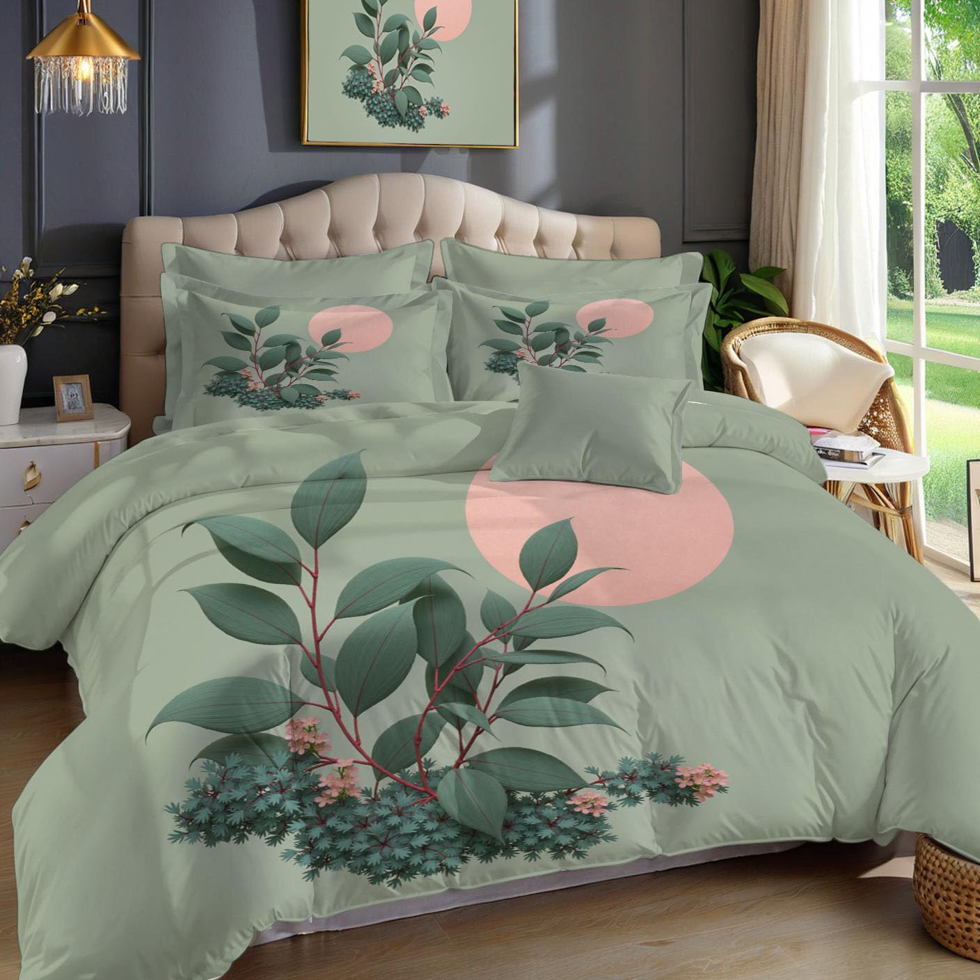 Housse couette 140x200cm facile à laver avec fermeture éclair et taies