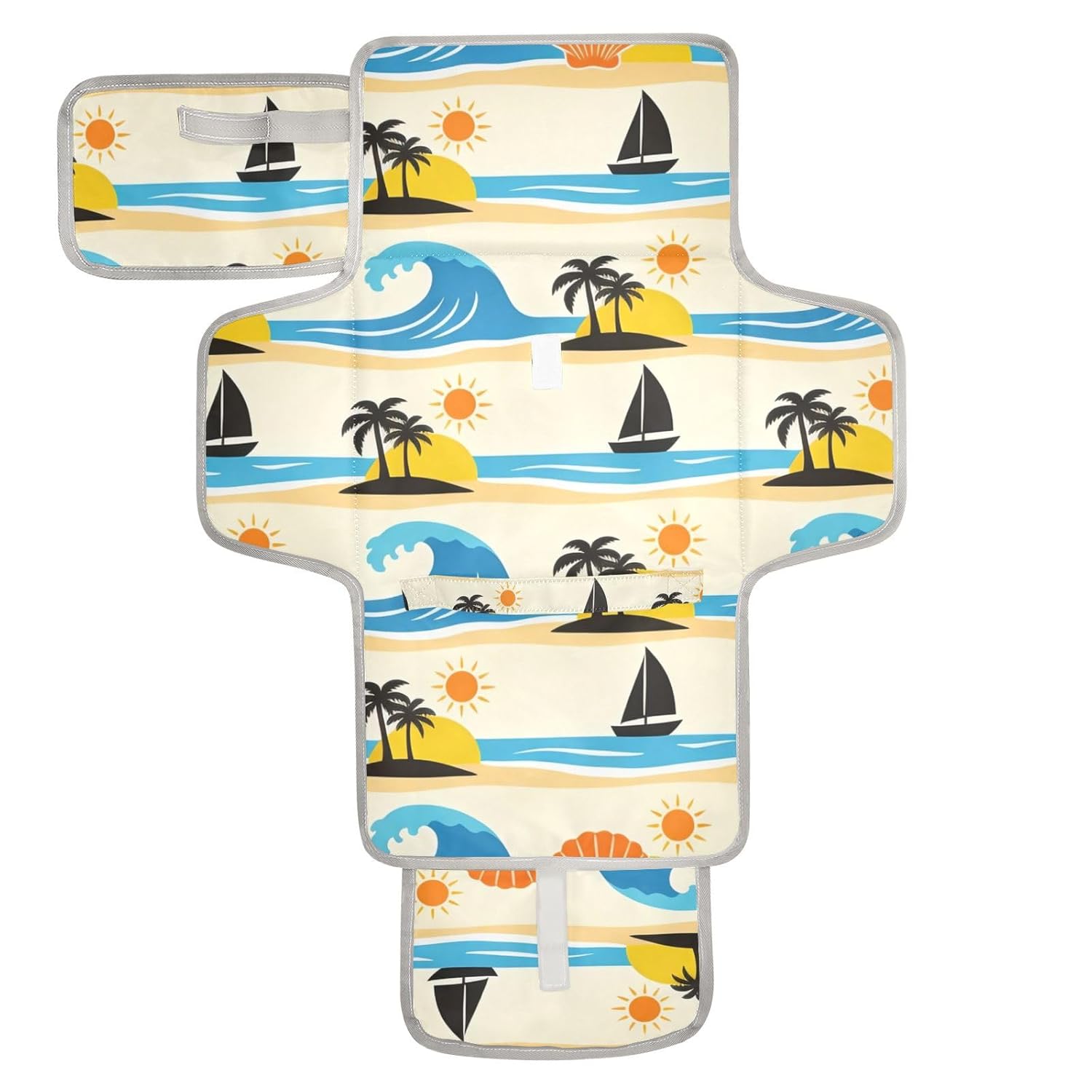 Palm Tree Summer Reusable Diaper Changing Pads with Tissue Pocket Portable Diaper Changing pad with Built-in Pillow cambiadores de pa?ales para Bebes