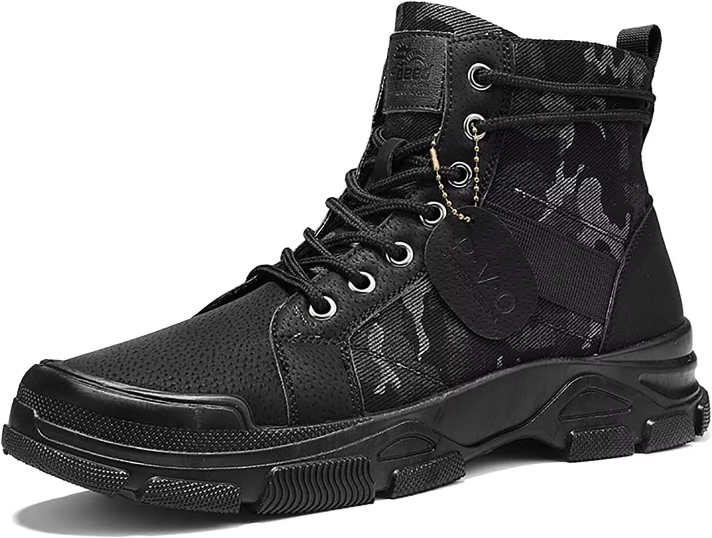 TERBOFIN Tactical Military Boots for Men Comfort Combat Boots Lightweight Camouflage Mid-top Canvas Boots with Soft Out-sole for Casual Work Walking