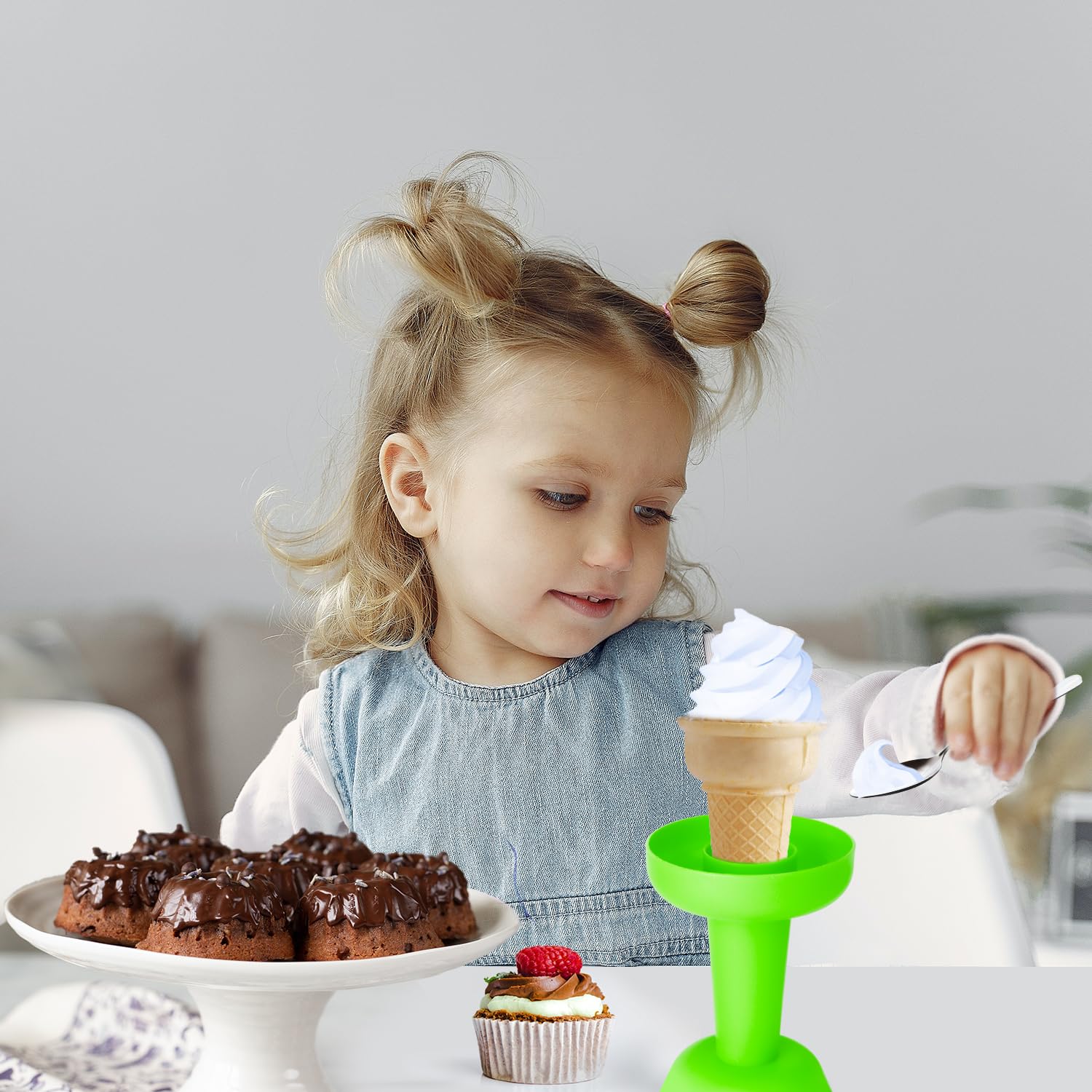 Support à Glace En Silicone Enfant - Réutilisable, Anti-Gouttes, 2 Fentes