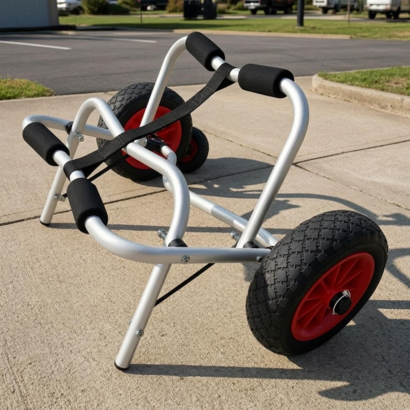 LOVIVER Carrello Pieghevole per Kayak con Telaio in Alluminio Leggero E Ruote con Gomma Battistrada per Movimento su Sabbia E con Imbottitura