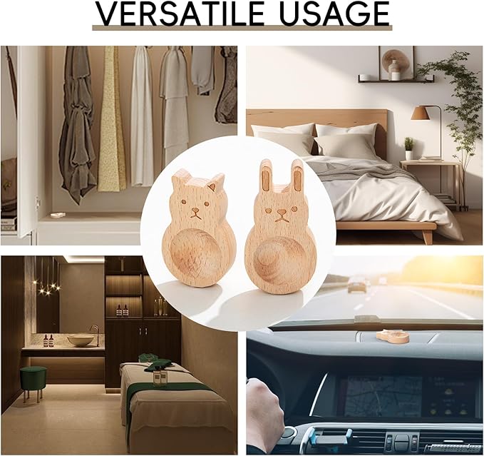 Difusor de Aceites Esenciales de Madera SAMIQU - 4 Piezas miniatura 4