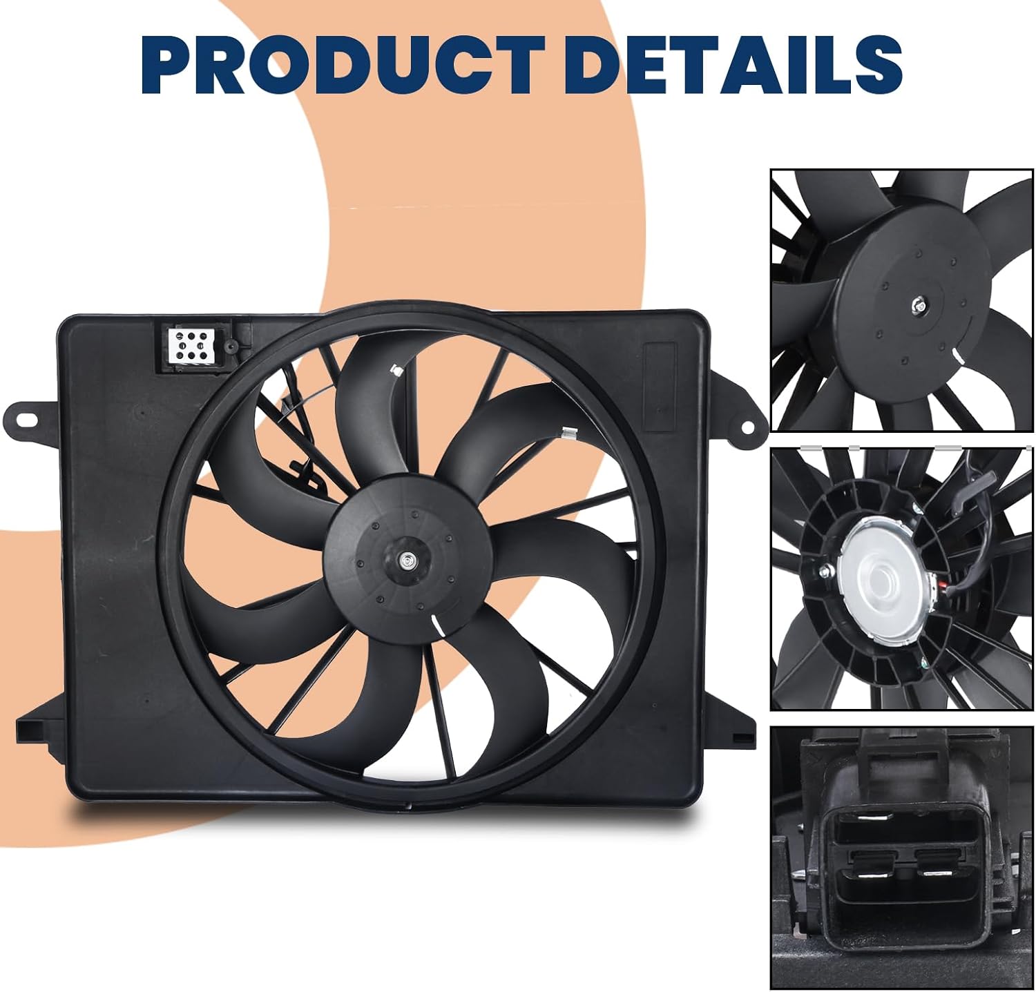 A/C Condenser Radiator Cooling Fan Assembly 68050129AA 621-526 Compatible with 2009-2017 Chrysler 300 Compatible with 2009-2018 Dodge Challenger Pickup Truck